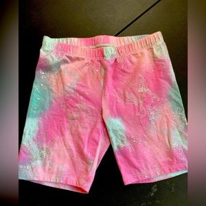 SO Girls 10 Tie Dye Shorts with Silver Mermaids